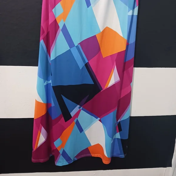 Women Multicolor block tie belted maxi dress - Picture 8 of 13